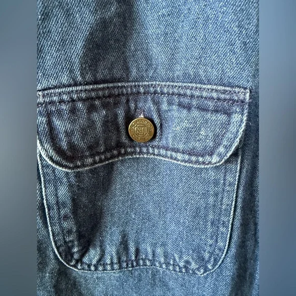 Vintage 90s Sag Harbor size medium oversized blue denim barn jacket - Picture 4 of 7
